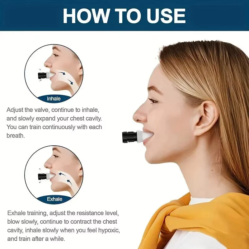 Silicone Breathing Trainer Lung Ventilator Fitness Equipment Exercise High Altitude Breathing Training Tool